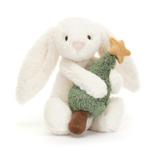 Jellycat Bashful Bunny with Christmas Tree 18cm